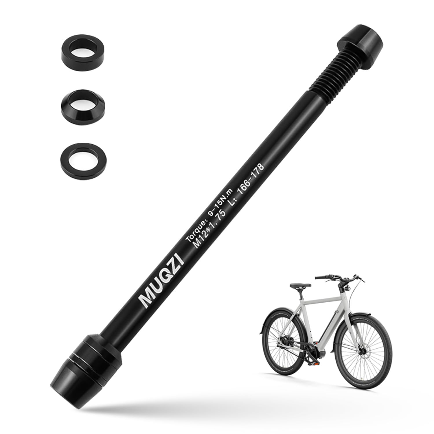 Allenatore a rulli per bicicletta, con passo filettato M12 x 1,0, 166 – 178 mm, compatibile con ruote, per interni, per bici da corsa e mountain bike