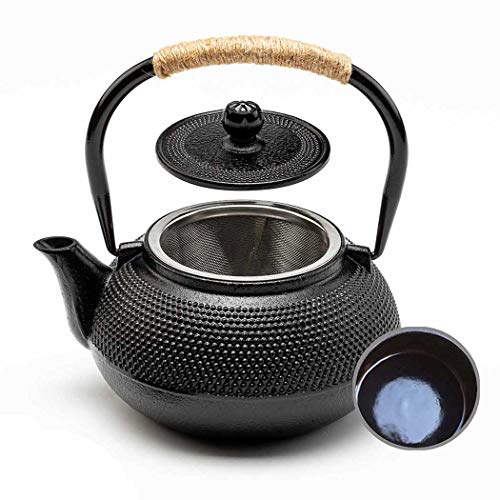 HwaGui Tetera Hierro Fundido Japonesa Esmalte Interior con Filtro 800ml / 25 oz