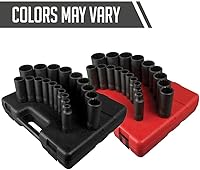 Vista 3 de SUNEX TOOLS 2820 Juego de impacto profundo SAE de 12 puntos con accionamiento de 1/2 pulgadas, 19 piezas