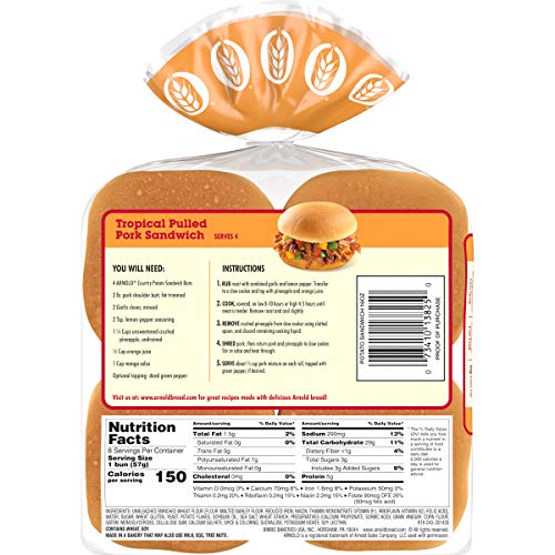 Arnold Country Potato Sandwich Buns, 8 Buns, 16 Oz #TOP3