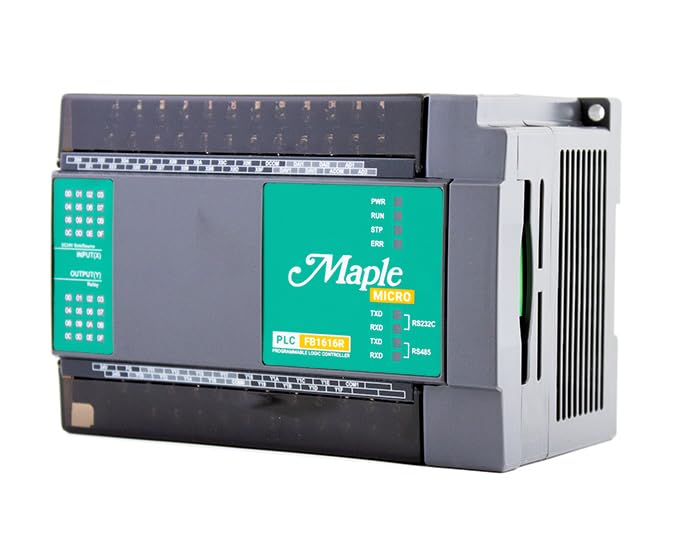 Image of PLC, 36-Channel Controller, 16 Digital I /O, 4 Analog I /O, Relay, Ethernet and Serial Communication, Maple Systems, PLC-FB1616R0202