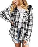 thefabland Girls' Hoodies Kids Long Sleeve Plaid Shirts Button Down Cute Jackets Tops Black
