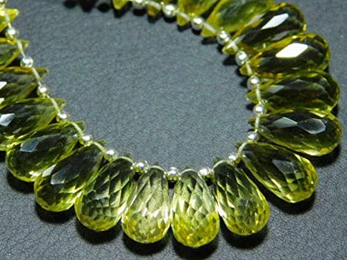 Lemon Quartz Faceted Teardrops LKBEADS pour création bijoux
