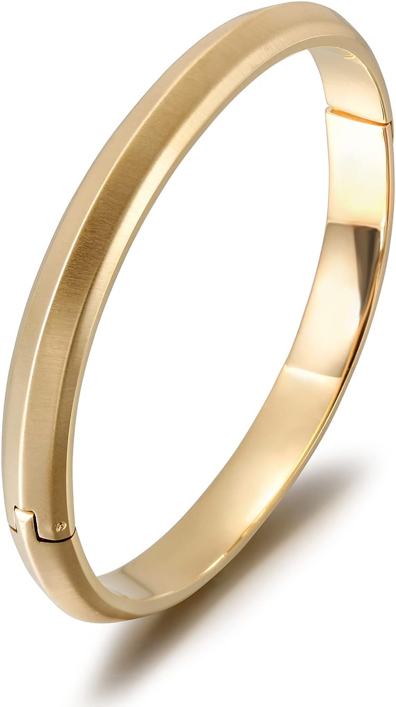 WISTICLuxury in Minimalism Cuff Bangle Chunky Bracelet for Girls Women Clasp Wristband Diamond Crystal Touch of Luxury Polished Friendship Jewelry