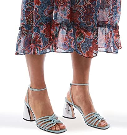 Katy Perry Women's The Timmer Knotted Sandal Heeled, Tranquil Blue, 11 | Image 5