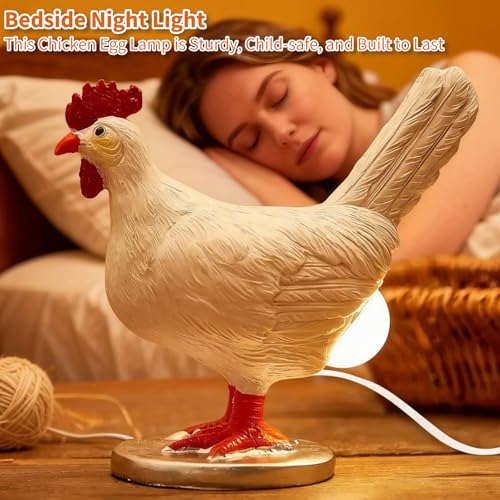 Lámpara de mesa con luz LED tactil, diseño de gallina miniatura 4