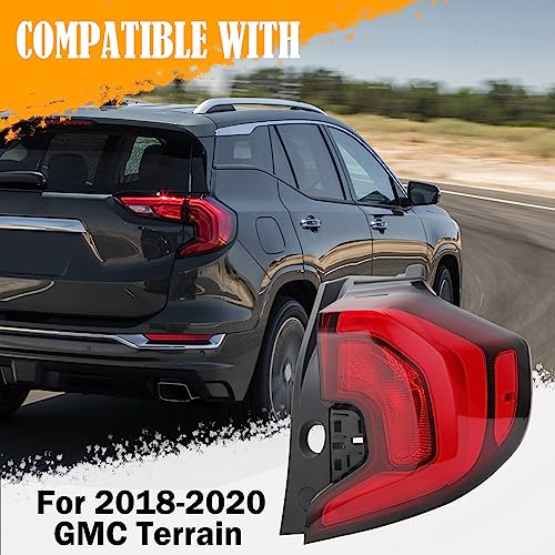 Jskapa Right Tail Light Assembly Compatible With 2018 2019 2020 Gmc Terrain Rear Brake Lamp Driving Lights Passenger Side Outer #TOP1