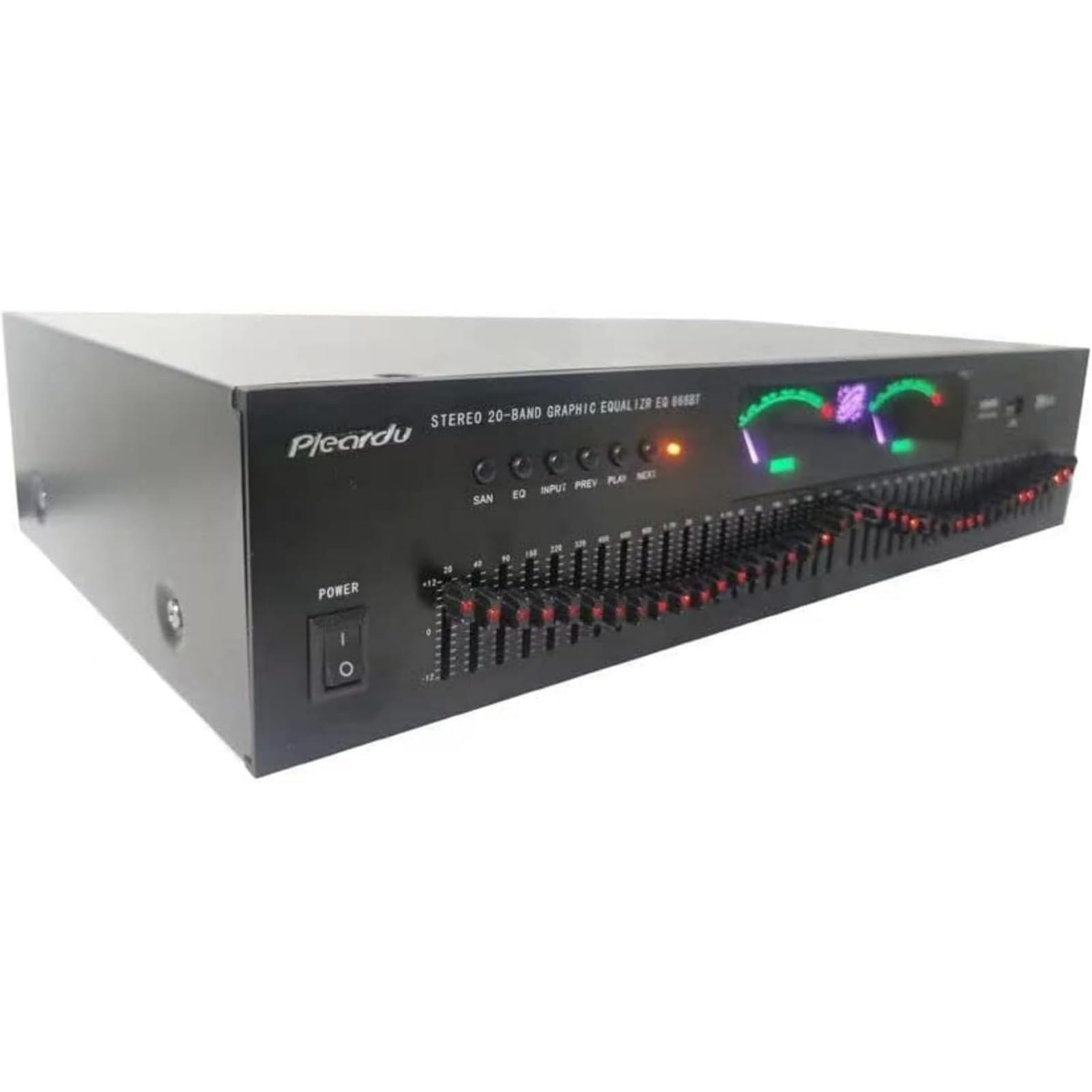 Korektor efektów stereo, bezstratny kontroler efektów stereo, korektor korektora Hi-Fi, korektor graficzny do wysokiego/średniego/basu (czarny, EQ-666)