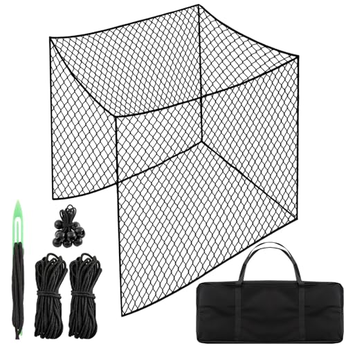 Soulchen 10 Feet Golf Batting Cage Netting Golf Practice Hitting Nets with 12 Spring Snaps 1 Storage Bag 4 Clips 1 Quick Installation Tool 1 Rope for Indoor, Outdoor & Backyard Practicing(No Frame)