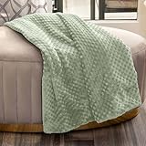 Nicole Miller Anya Luxuriously Soft Plush Throw Blanket – Textured Raised Dot Design, Stylish & Cozy Home Accent (50” x 70”) (Sage)
