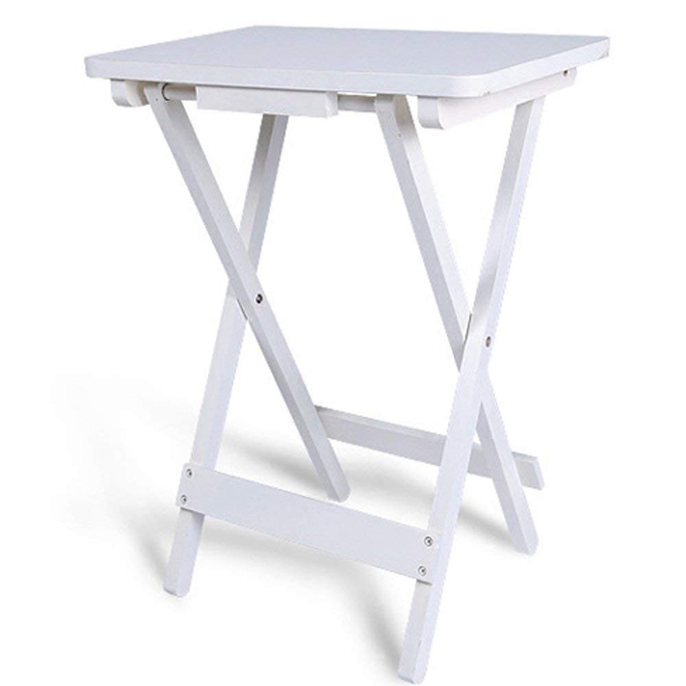 TYZXR Folding table adjustable White coffee table Outdoor folding side table Children's desk small square table 610 * 450 * 300mm Can be rotated