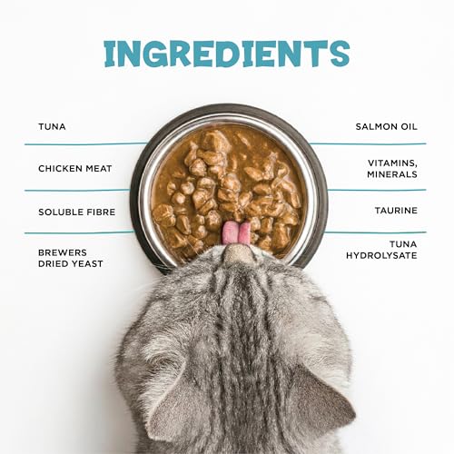 Image of Wet Cat Food Jelly Form | for 1+ Year Adult Cat Food High Protein & Omega 3, Healthy Skin & Coat | No Artificial Preservatives | (85g Each Pack) (Pack of 12, Tuna Fish & Chicken)