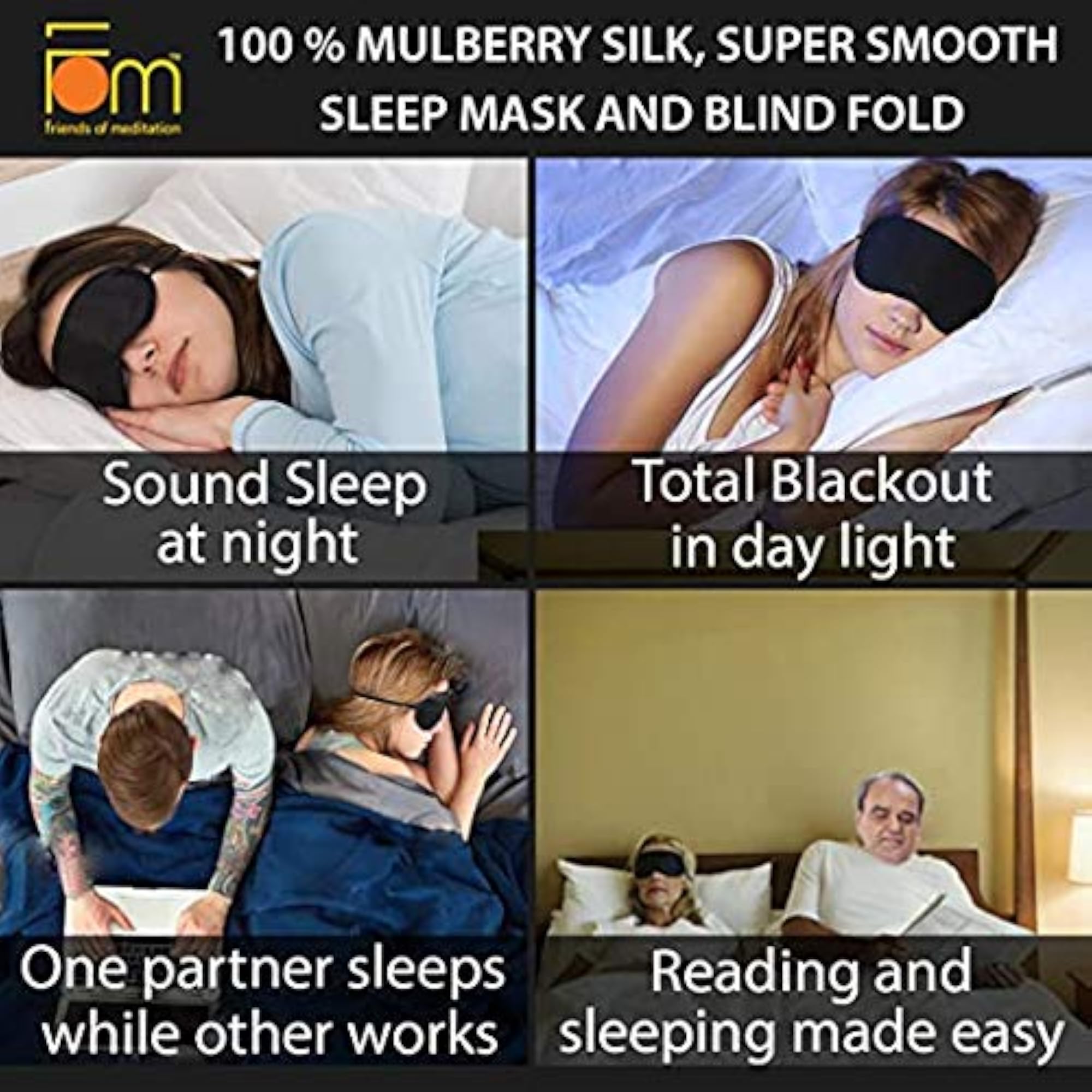 Sleeping Eye Mask Slip Night Sleep Eye Black Cotton Cover