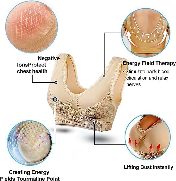 Vista 6 de Kendally - Brasier Kendally para mujeres mayores, Kendally, cómodo brasier con corsé frontal cruzado y hebilla lateral