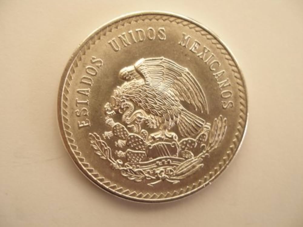 1948 Cuauhtemoc Cinco Pesos 30 Gramos Ley 0.900 Silver Coin. at