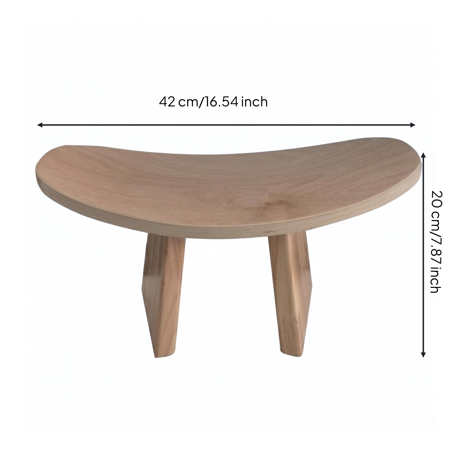 Sedia Meditazione Curvo in Legno Poplar Inginocchiatoio Compatta Struttura Resistente Ideale per Postura Stabile Adatta per Meditazione Relax Soggiorno, 42 21 20 CM, Legno Naturale