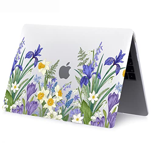 Hard Cover Compatible with MacBook Air 11 Inch Case Model A1370 A1465 2012 2013 2014 2015 2016 2017 2018 Release, Air 11.6 Inch Plastic Hard Cover with Soft Keyboard Cover Skin, Blue Flowes by Generic - Image 4