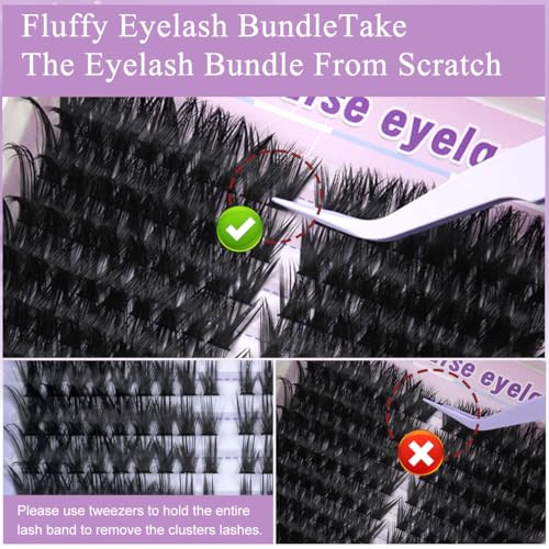 Image of MAYCREATE 252PCS Manga Lash Clusters With Spikes Wispy Cluster Eyelash Extensions Fluffy Anime Eyelashes Clusters Reusable Faux Mink Fairy Individual DIY Lash Extension