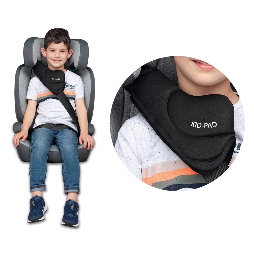 Foppapedretti Seggiolino Auto Clever I-Size, per bambini da 100 a 145 cm di altezza, 3-12 anni, conforme ECE R129, Fissaggio a 3 punti, Comford Kid Pad, Poggiatesta Regolabile 12 altezze, Carbon