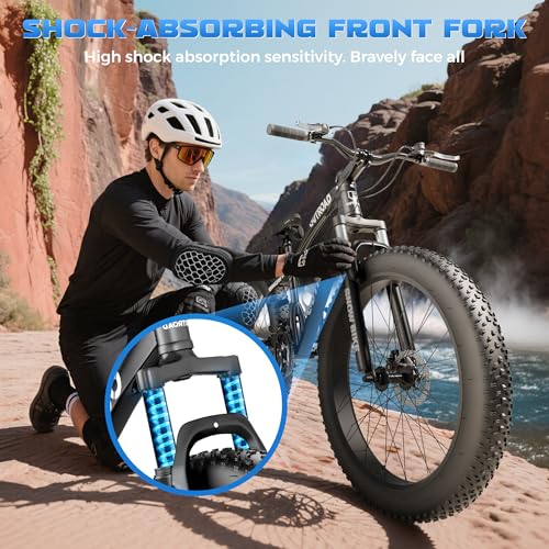 Incbruce 26 Inch Fat Tire Mountain Bike, High Carbon Steel