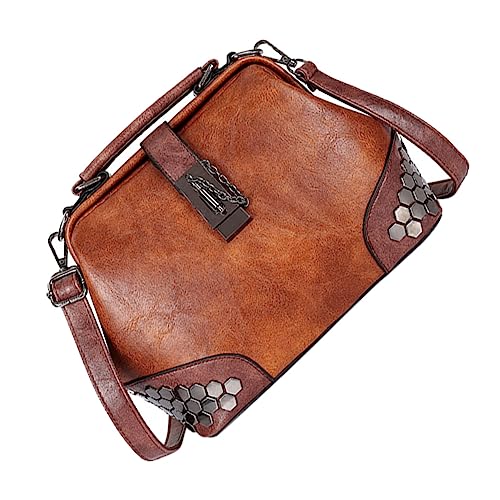 Sac bandoulière femme PU marron idéal pour les cours et sorties citadines