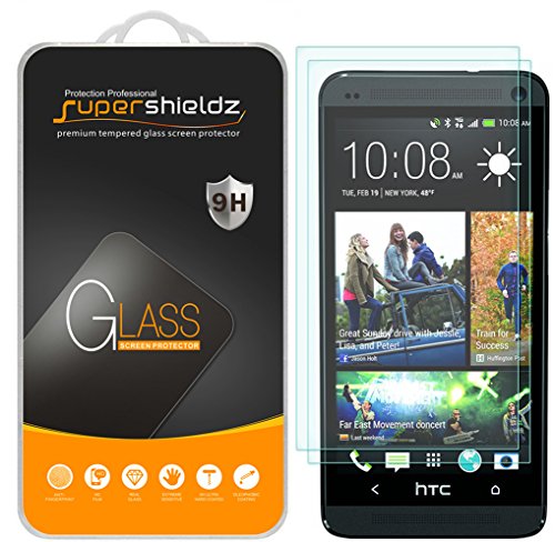 Supershieldz (2 Pack) Designed for HTC One M7 Tempered Glass Screen Protector, Anti Scratch, Bubble Free
