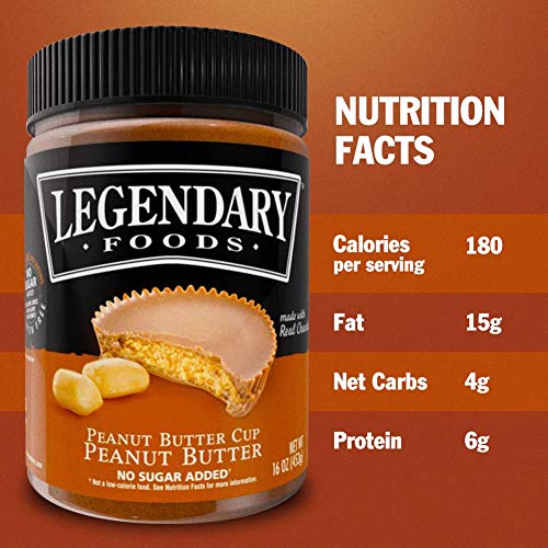 Legendary Foods Peanut Butter | Keto Diet Friendly, Low Carb, No Sugar Added, Vegan | Peanut Butter Cup (16oz Jar, Pack of 2) - Thumbnail 6