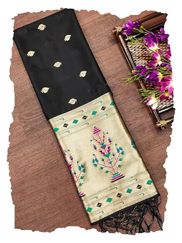 Image of DEVANGI Women's Woven Paithani Banarasi Silk Dupatta /Chunni For Women, Floral Print 1 Meter Wide and 2.3 Meter Length Printed Designer Dupatta /Chunni For Girls