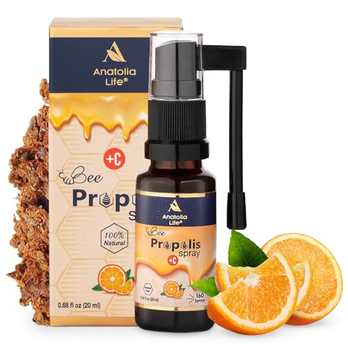 Anatolia Life Bee Propolis Spray + Vitamin C &ndash; Alcohol-Free, Natural Orange Flavor, 100% Pure Bee...