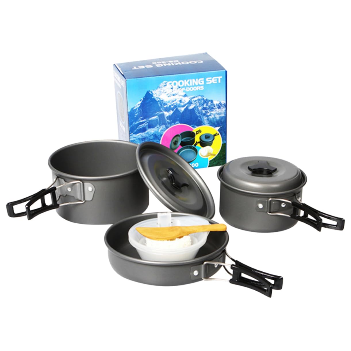 NULYLU All-in-one Camping Cookware Kit Folding Pot Pan Set Cooking Utensil Set Outdoor Camping Accessories Camping Stoves Travel Set