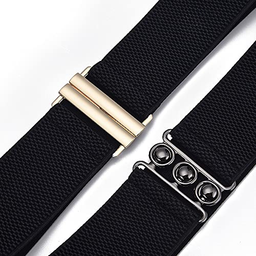 Women's Simple Black&Leopard Elastic Stretch Wide Corset Waist Belt for Dress3