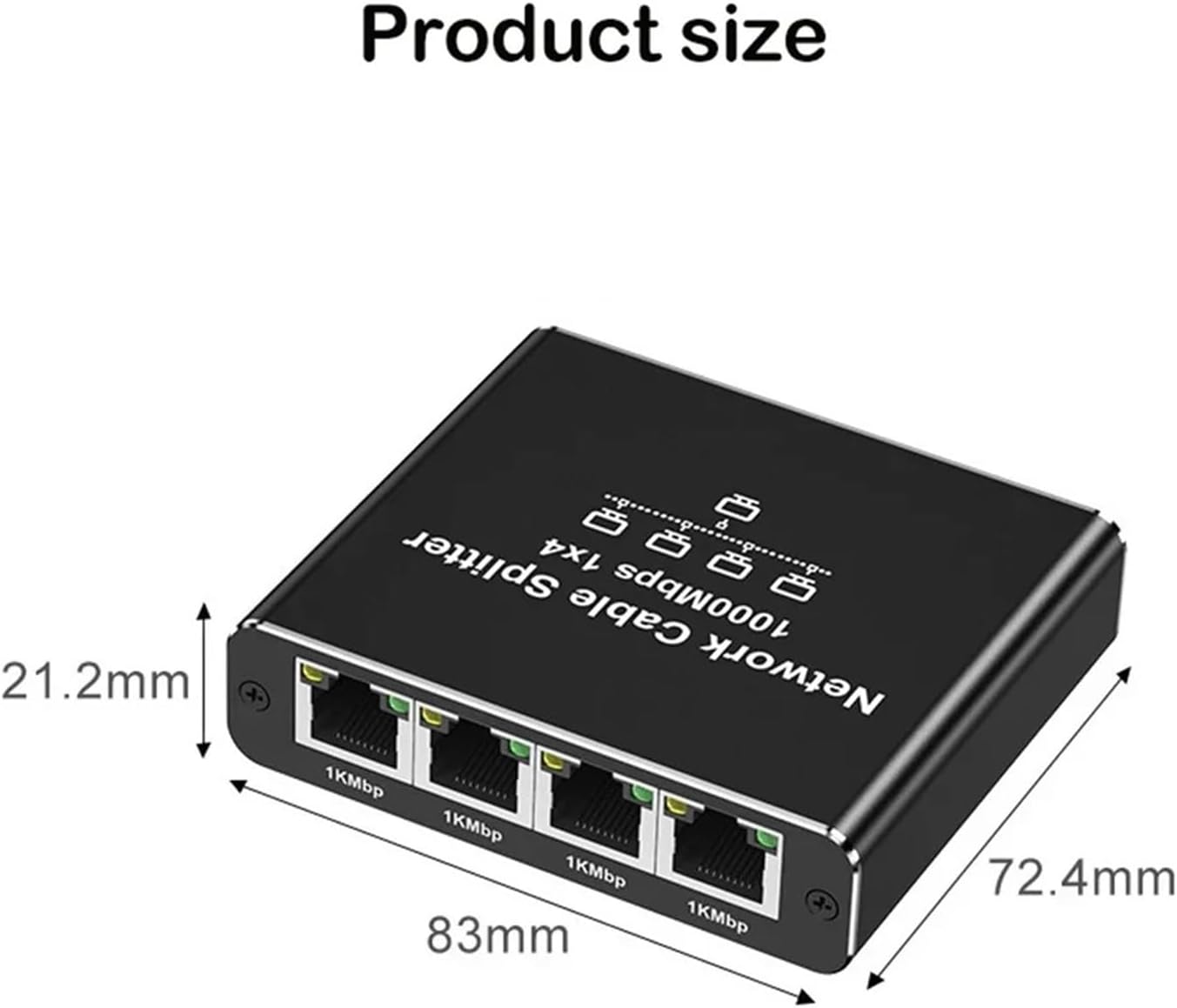 Gigabit Ethernet Splitter 1 to 2/3/4 1000Mbps Network Extension RJ45 LAN Internet Splitter for PC Laptop Router TVBox Digital TV(1 to 4)
