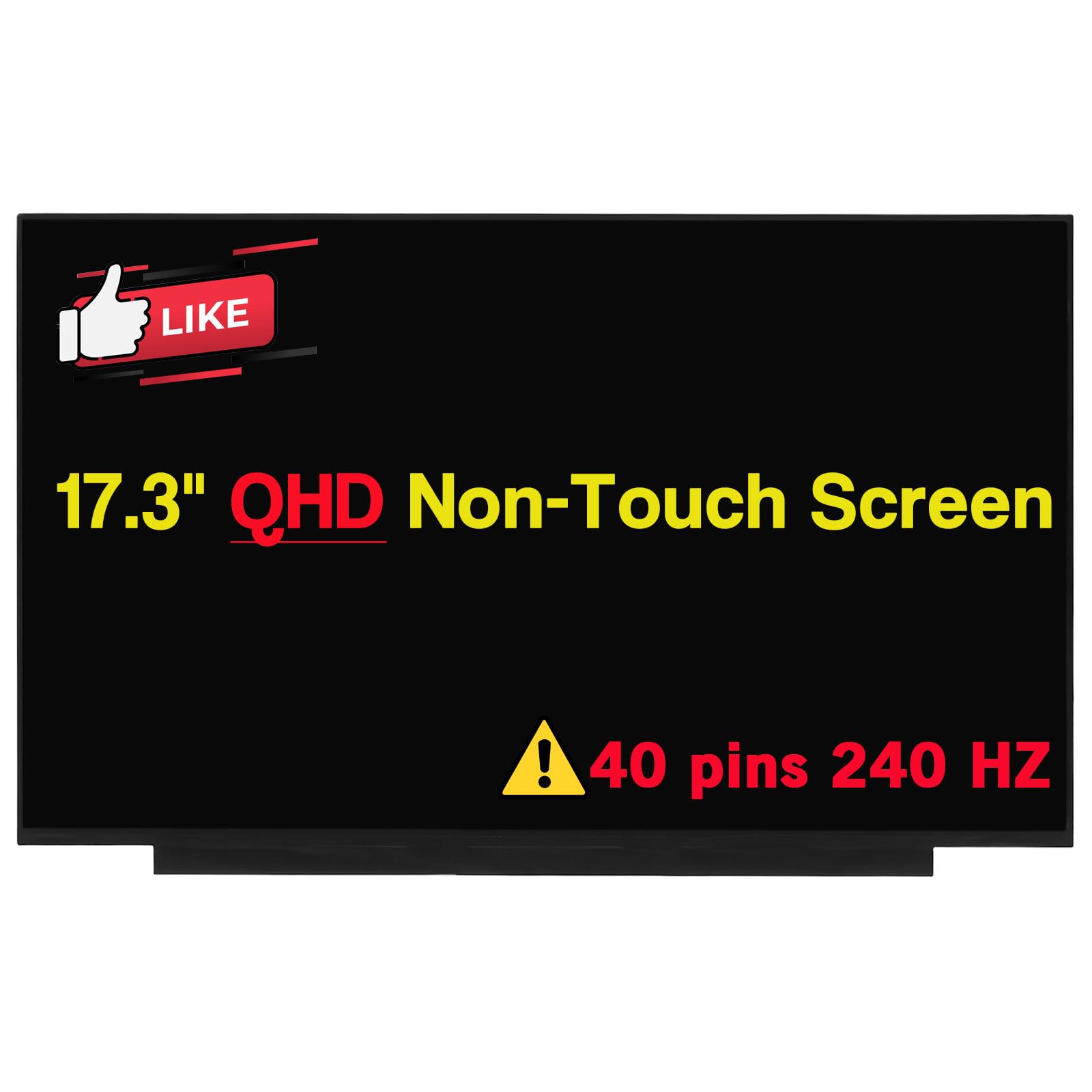POBRIDA Replacement for Asus TUF Gaming A17 FA707XI FA707XV FA707N 17.3" QHD 2560 * 1440 Non-Touch Screen LCD Display Panel (40 pins 240 HZ)