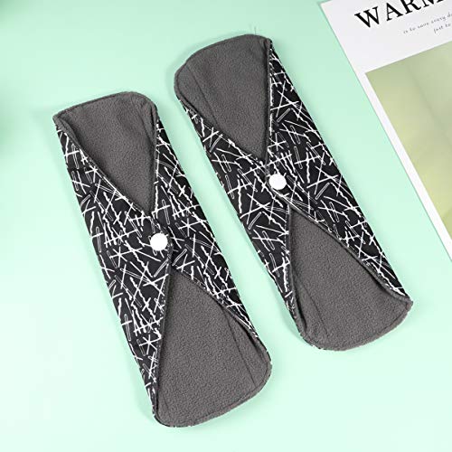 EXCEART 5 Pcs Almofadas SanitÃ¡rias de CarvÃ£o de Bambu Pano SanitÃ¡rio ReutilizÃ¡vel LavÃ¡vel Forro