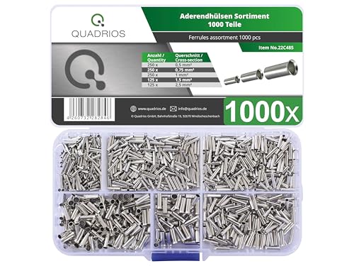 QUADRIOS 22C485 Aderendhülsen-Sortiment Unisoliert 1000 St.