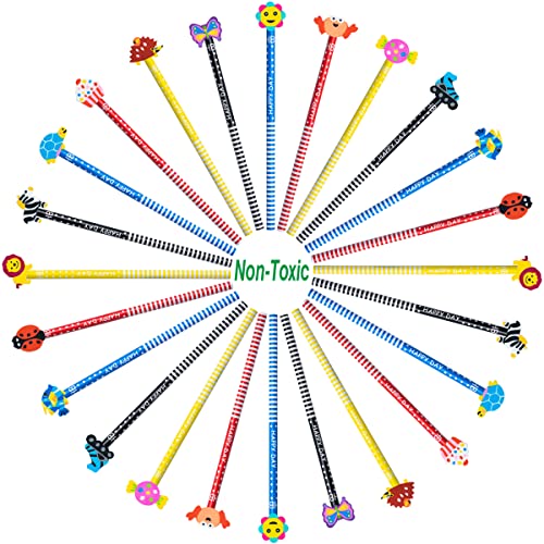 12 Pack Cute Pencils For Kids, Fun Pencils With Animal Eraser Toppers, Smooth Writing Bulk Pencils Perfect Rewards For School Classroom, Holiday Gifts, Party Favors #TOP3