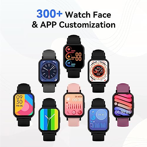 Maxtop Smart Watch For Women Men,1.69" Touch Screen Fitness Tracker For Iphone Android Phone Ip68 Waterproof,Finess Watch With Step Calorie Counter Sleep Monitoring Pedometer Watches, T11 Pro+ Black #TOP2