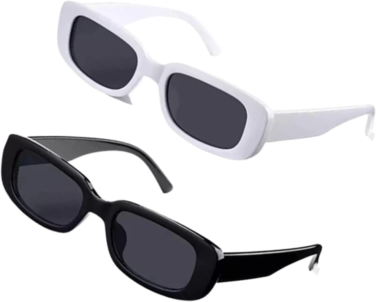 Men & Women Retro Rectangular Sunglasses | UV Protection Driving & Casual Eyewear | Pack of 2