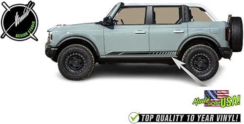 Miniatura 2 de Benini Design Studio Calcomanía de rayas basculantes para puerta lateral, 1 calcomanía gráfica de vinilo de carreras compatible con Ford Bronco 4