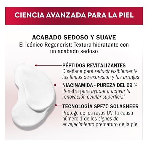Olay Regenerist Crema Facial de Día SPF30. Hidratante Antiarrugas y Reafirmante Activa con Protección Solar SPF30, Niacinamida Antiedad y Péptidos. Regenera, Reafirma e Hidrata. No Grasa. 50 ml - imagen 16