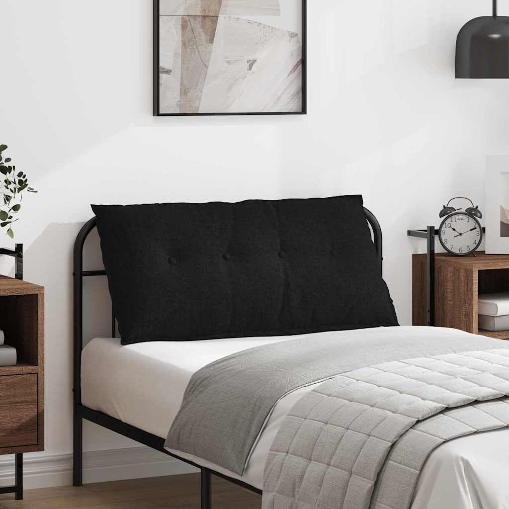 Cojín de respaldo negro 100 x 19 x 50 cm, funda de tela con cremallera, moderno cojín de apoyo para la espalda para cama, sofá, silla de oficina y salón