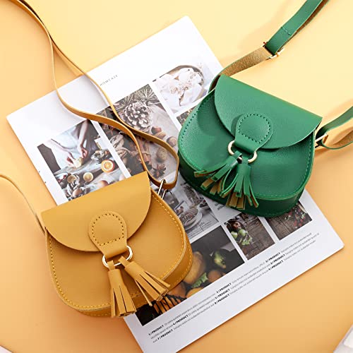 SOTOGO 3 Pieces Little Girls Crossbody Purses Toddler Mini Cute Princess Handbags Shoulder Messenger Bag for Kids, Tassel Style4
