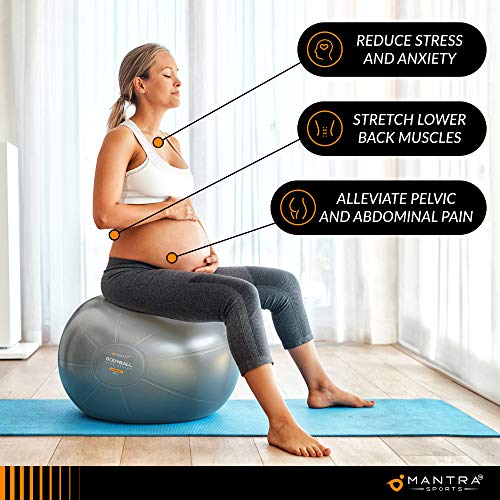 Exercise Ball Yoga Ball Chair For Fitness, Stability, Pilates, Pregnancy, Birthing, Therapy Or Workout - 55Cm / 65Cm / 75Cm Extra Thick, Anti-Burst & Non-Slip, Gym Quality Balance Ball - Pump & Guide #TOP5