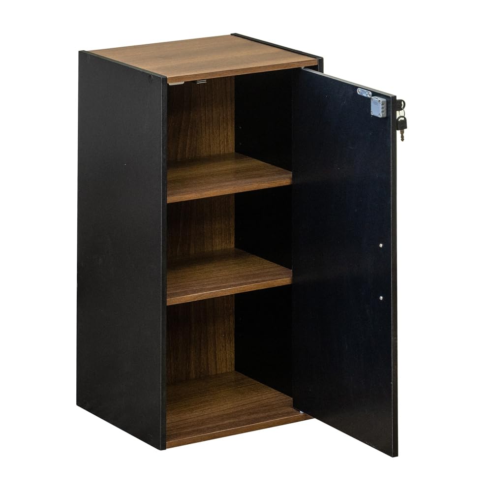 Amazon｜サカベ 鍵付きラック カラーボックス 扉付き 鍵付きシェルフ 3