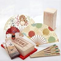 Amazon | [Kawoly]投扇興 セット【松製枕・手書き扇子5本・蝶・敷物