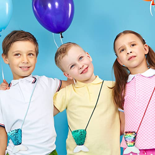 30 Pcs Mermaid Tail Coin Purse Colorful Sequin Keychains Mermaid Tail Sequin Crossbody Coin Wallet Bags Reversible Sequin Glitter Keychains For Kids Girls Mermaid Birthday Party Favors Goodie Bag #TOP5