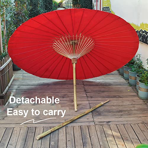 Sombrilla de jardín y playa de 2m, sombrilla de papel al óleo exterior con protección solar y lluvia 7