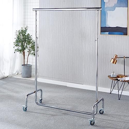 Bastidor De Ropa De Alta Resistencia En Ruedas, Carril De Ropa De Capacidad De 280 Libras Con Altura Ajustable Y Varilla Extensible, Organizador De Almacenamiento Plegable Portátil Para La Ropa Dormit