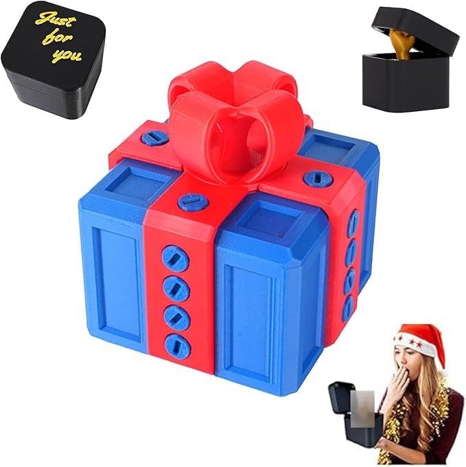 The Annoying Present with Finger, Hilarious Gag Prank Boxes Surprise Gift Box with Screws for Adults, 3D Printed Funny For Birthday Christmas (E-1PC)