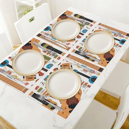 Set de table guitare antidérapant pour protéger et nettoyer facilement - 7